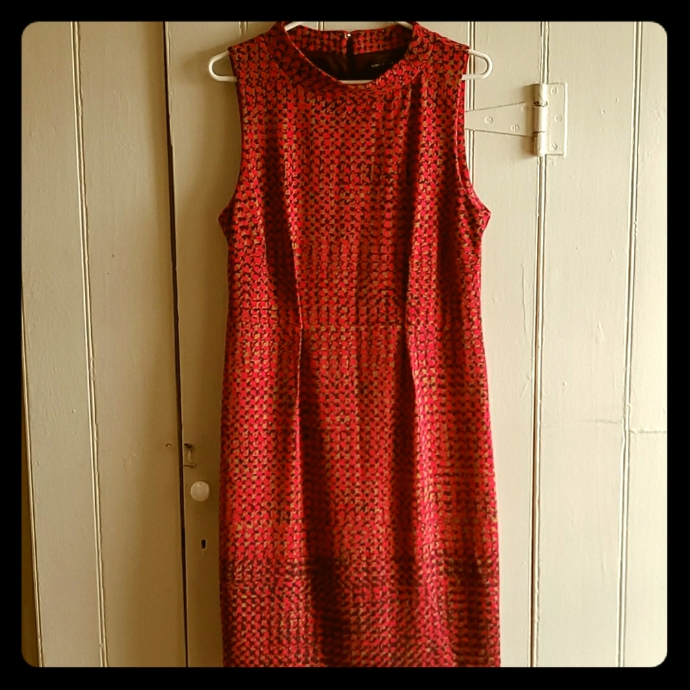 Lord & Taylor Fall Splash Houndstooth Print Dress